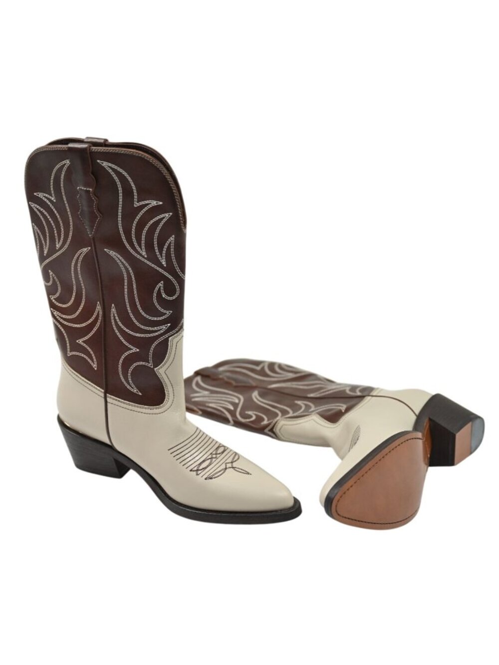 PARTLOW Rowan Cowboy Boot in Brown and Cream